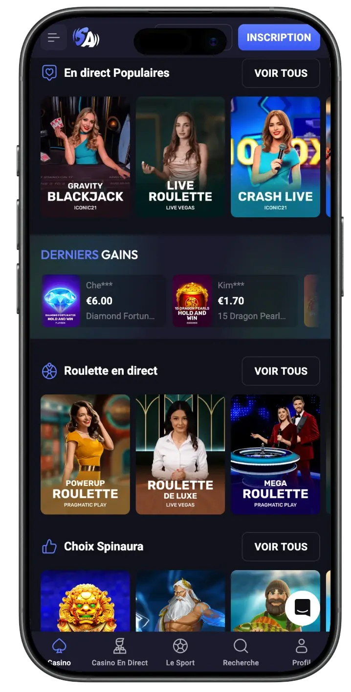 Interface mobile Spinaura